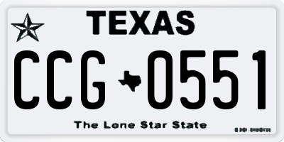TX license plate CCG0551