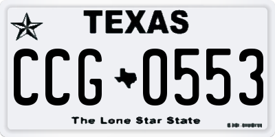 TX license plate CCG0553