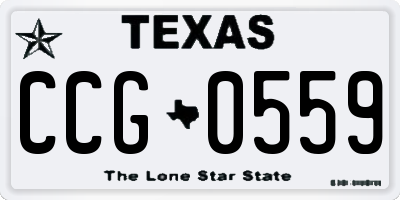 TX license plate CCG0559
