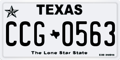 TX license plate CCG0563