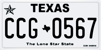 TX license plate CCG0567
