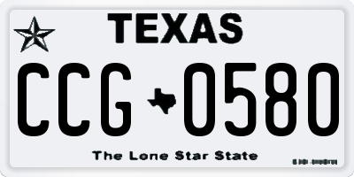 TX license plate CCG0580