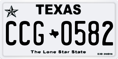 TX license plate CCG0582