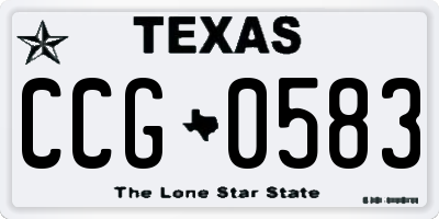 TX license plate CCG0583