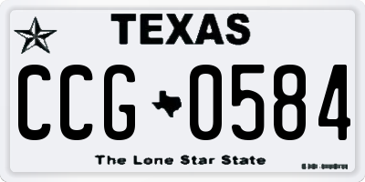 TX license plate CCG0584
