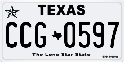 TX license plate CCG0597