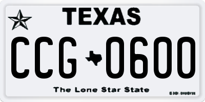 TX license plate CCG0600