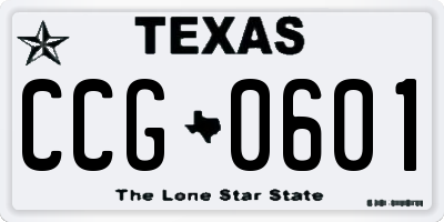 TX license plate CCG0601