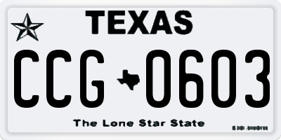 TX license plate CCG0603