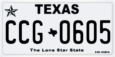 TX license plate CCG0605