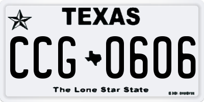 TX license plate CCG0606