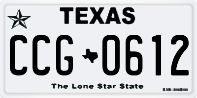 TX license plate CCG0612