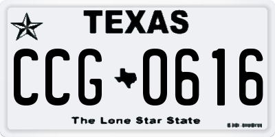 TX license plate CCG0616
