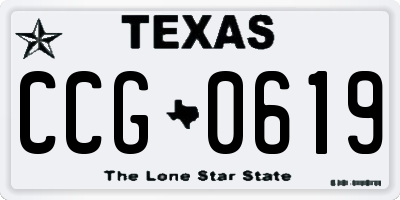 TX license plate CCG0619