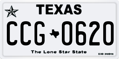 TX license plate CCG0620