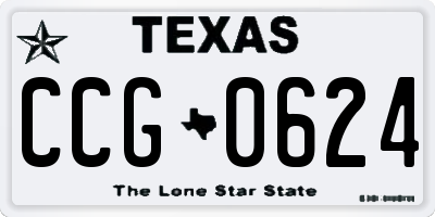 TX license plate CCG0624