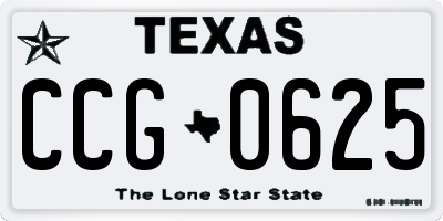 TX license plate CCG0625