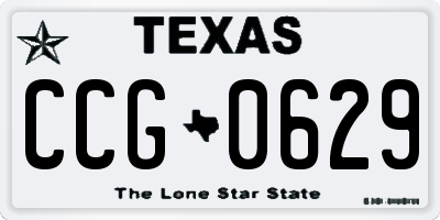 TX license plate CCG0629