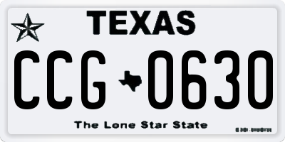 TX license plate CCG0630