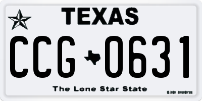 TX license plate CCG0631