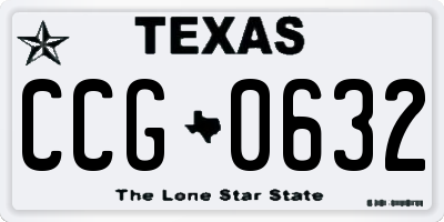 TX license plate CCG0632