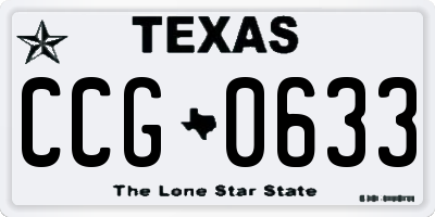 TX license plate CCG0633