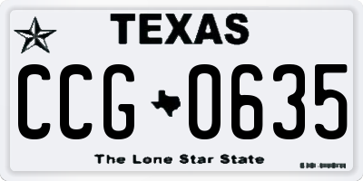 TX license plate CCG0635