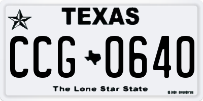 TX license plate CCG0640