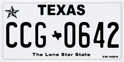 TX license plate CCG0642