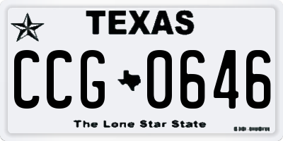 TX license plate CCG0646