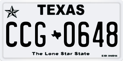 TX license plate CCG0648