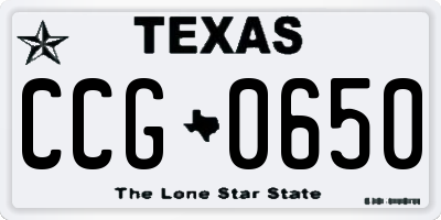 TX license plate CCG0650