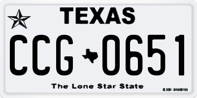 TX license plate CCG0651