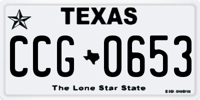 TX license plate CCG0653