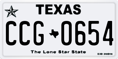 TX license plate CCG0654