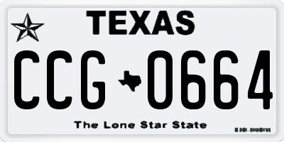 TX license plate CCG0664