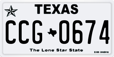 TX license plate CCG0674