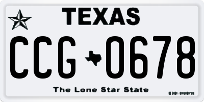 TX license plate CCG0678