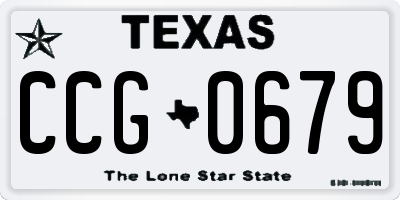 TX license plate CCG0679