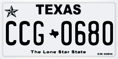 TX license plate CCG0680