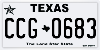 TX license plate CCG0683