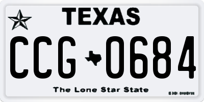 TX license plate CCG0684