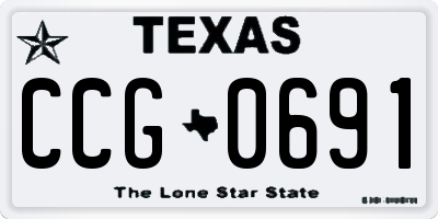 TX license plate CCG0691
