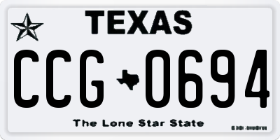 TX license plate CCG0694