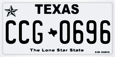 TX license plate CCG0696