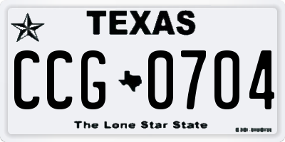 TX license plate CCG0704