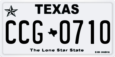 TX license plate CCG0710