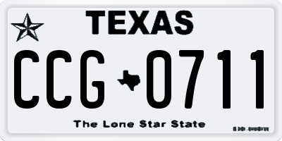 TX license plate CCG0711