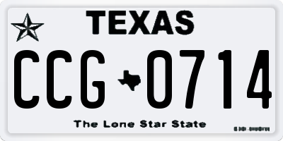 TX license plate CCG0714