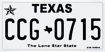 TX license plate CCG0715